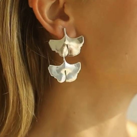 Big Palermo Double ginkgo earrings